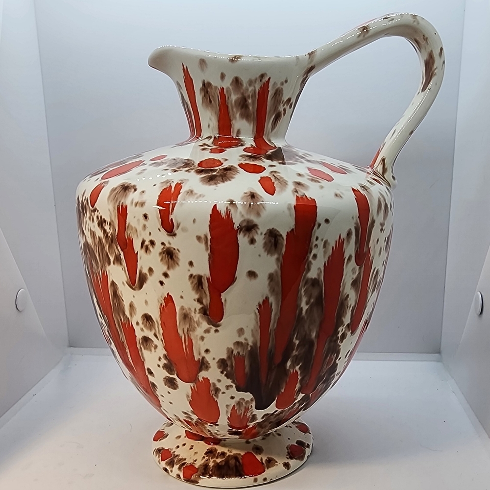 Vintage MCM Drip Glaze Pitcher